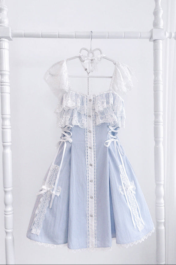 [reservations] Gothic Dark Mine Lace Flying Sleeve Dress + Choker