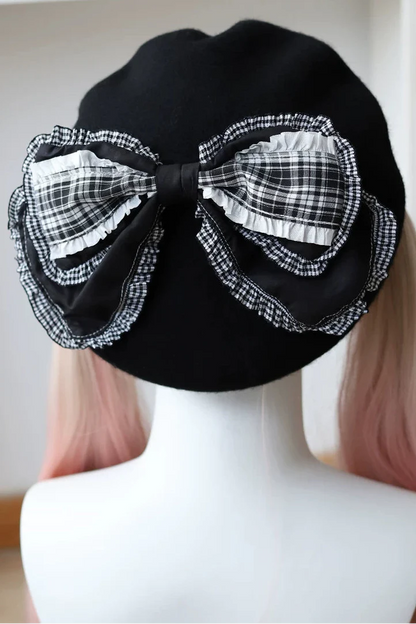 Dark Beret + Ribbon