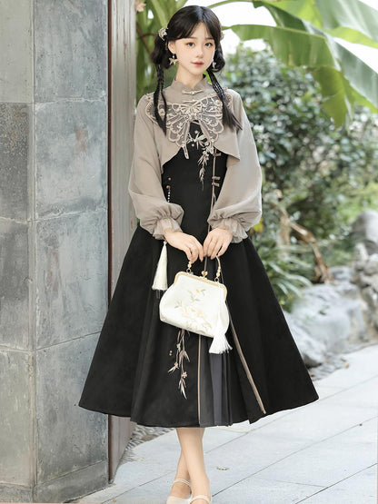 Butterfly Ember Hanfu Dress Set