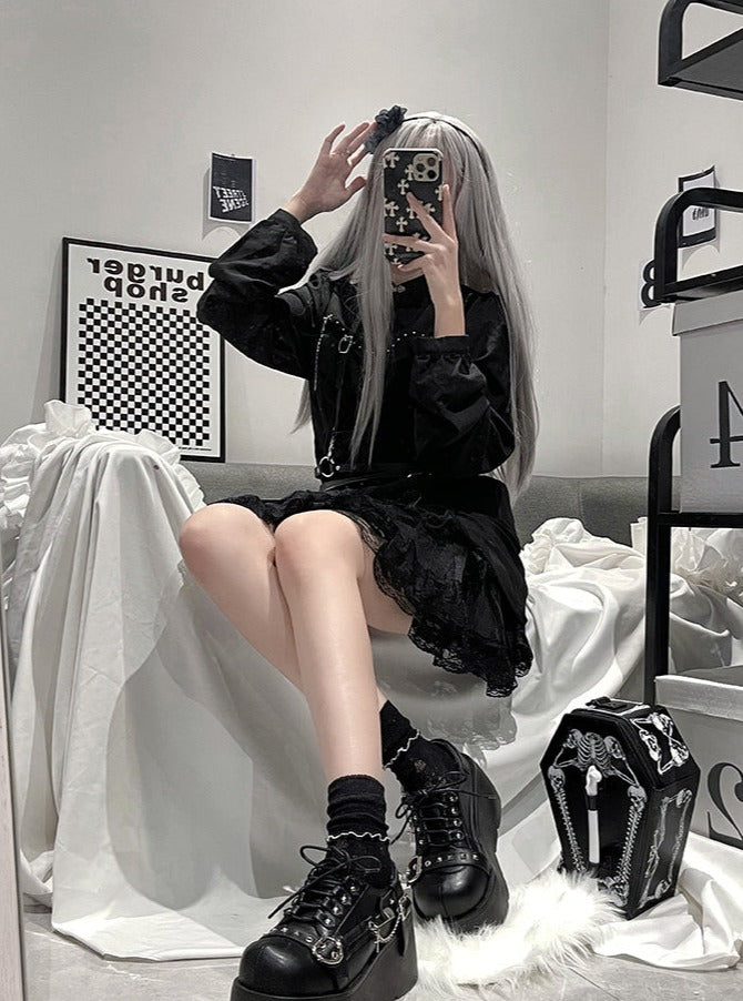 Round Toe Lolita Cool Punk Shoes