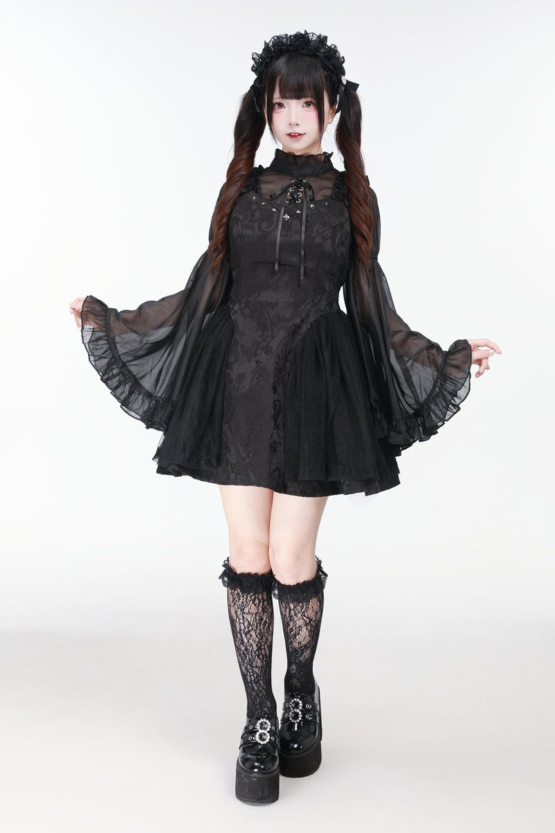Jirai Bird Suspender Dress + Sheer Sleeve Top
