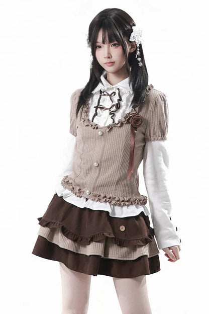 College Lace Top + Tiered Skirt