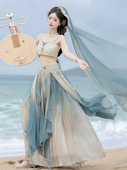 Arabian Night Chinese-style Exotic Top Skirt Veil Set