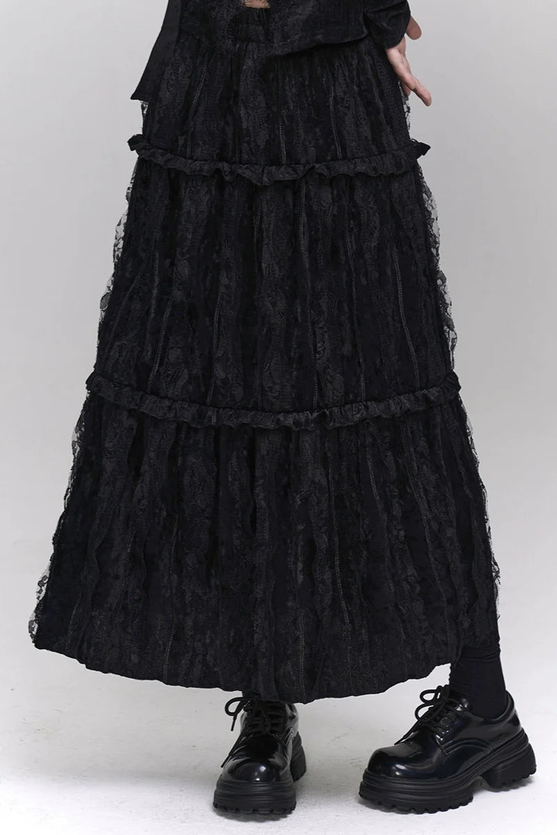 Velvet V Neck Top + Mode Ghost Skirt