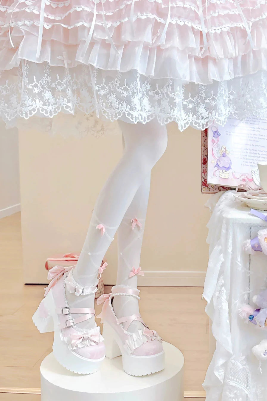 Dream Ribbon Lace Mary Jane Shoes