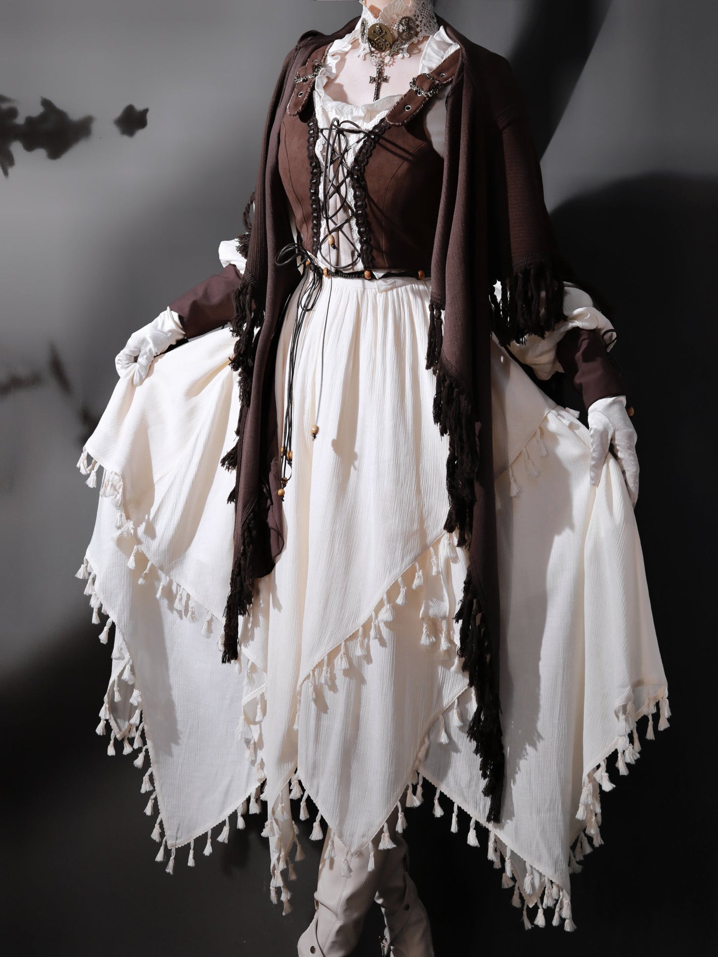 Exotic Style Dress + Vest + Cape