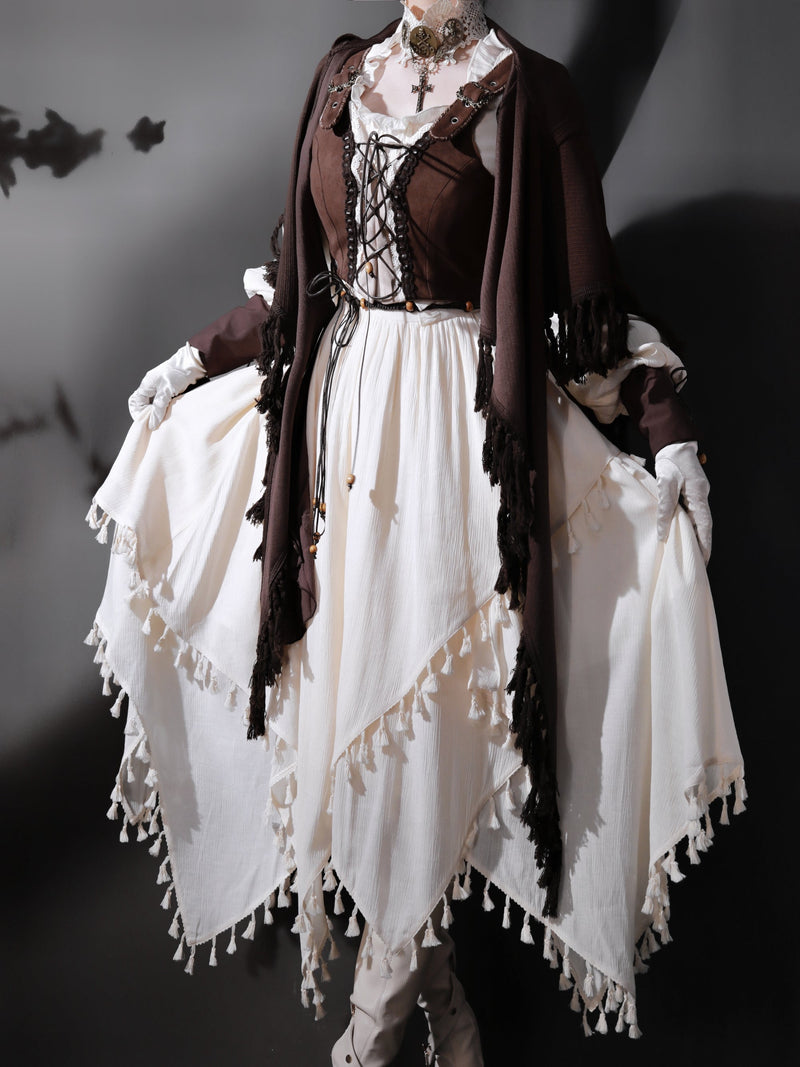 Exotic Style Dress + Vest + Cape