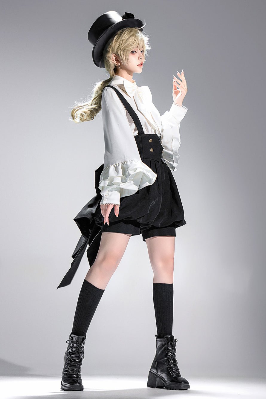 [pre-order] Retro Dark Prince Ribbon Shirt + Tail Shorts