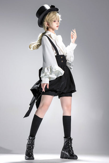 [pre-order] Retro Dark Prince Ribbon Shirt + Tail Shorts
