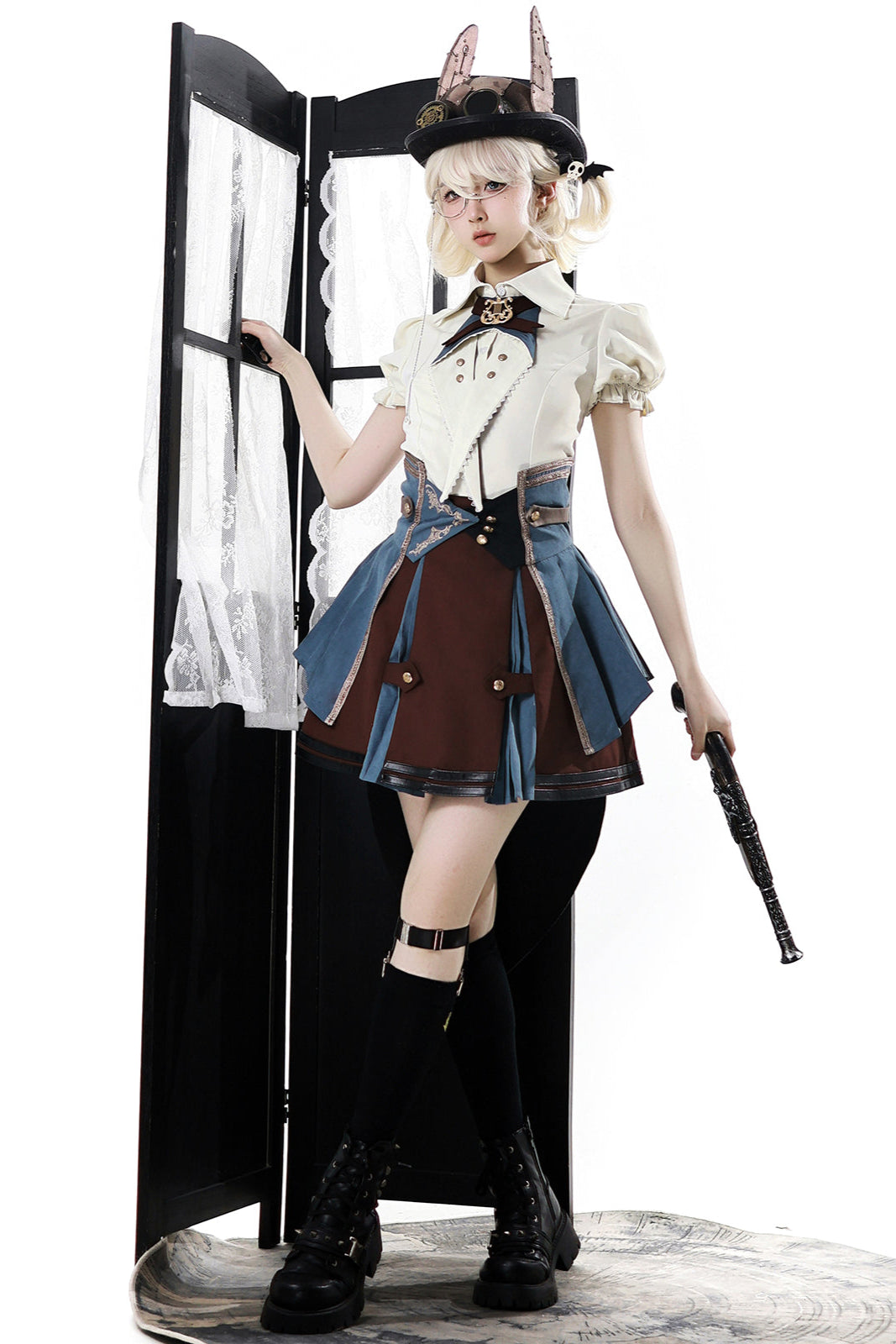 [reservations] British-style Collegiate Shirt + Skirt + Belt
