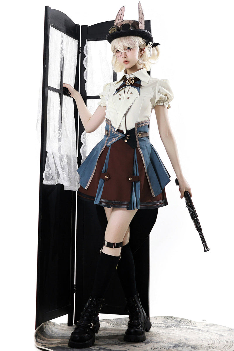 [reservations] British-style Collegiate Shirt + Skirt + Belt