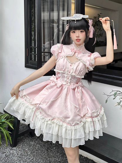 Light Lolita Suspender Dress + Short Shawl
