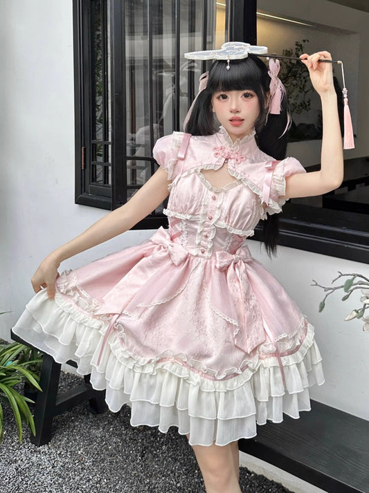 Light Lolita Suspender Dress + Short Shawl