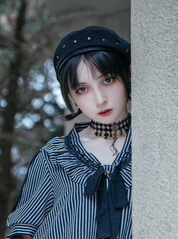 Steam Black Rivet Beret