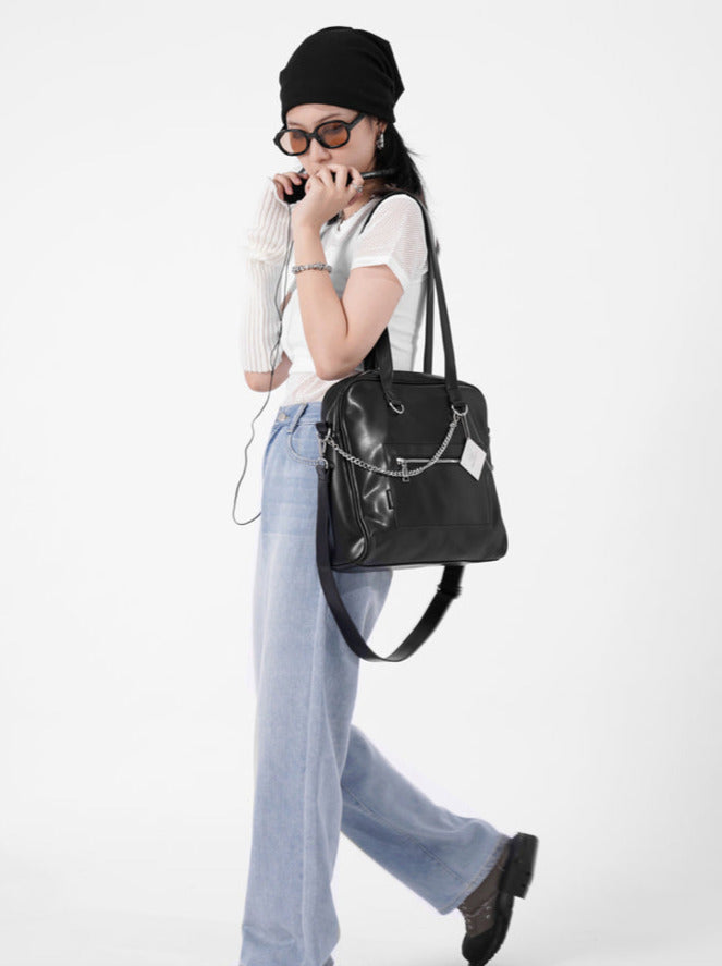Metal Plate Chain Strap Mode Square Bag-pc Bag