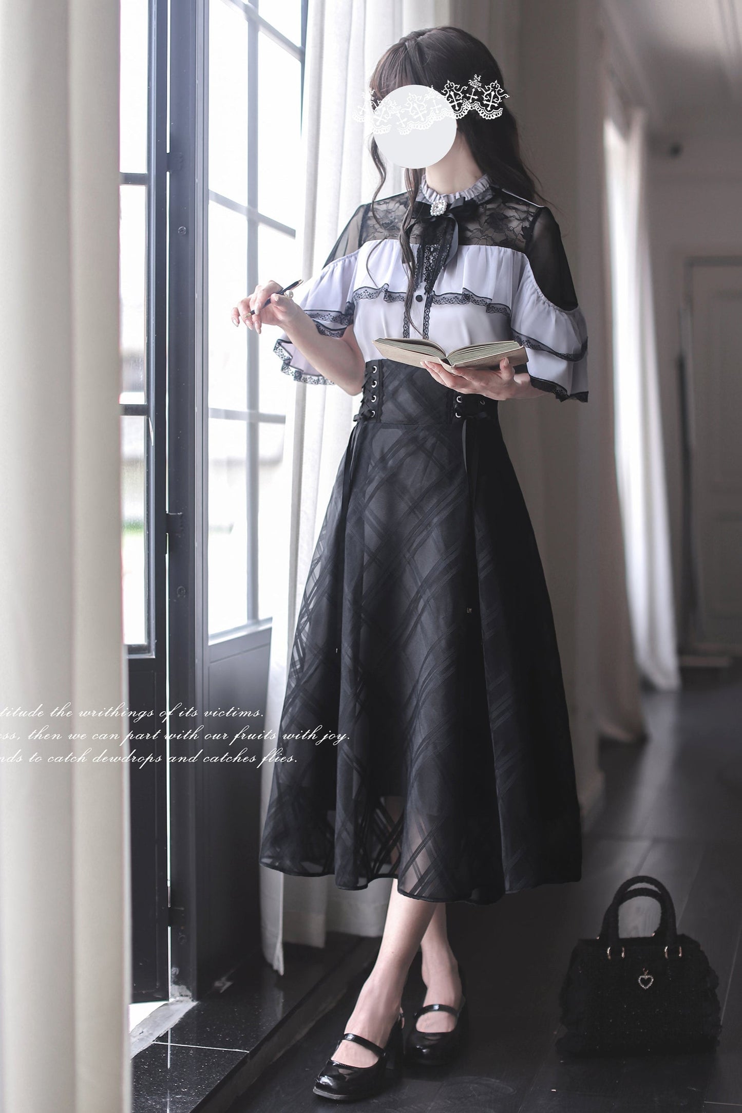 [reservations] Dark Top + Long Skirt + Ribbon