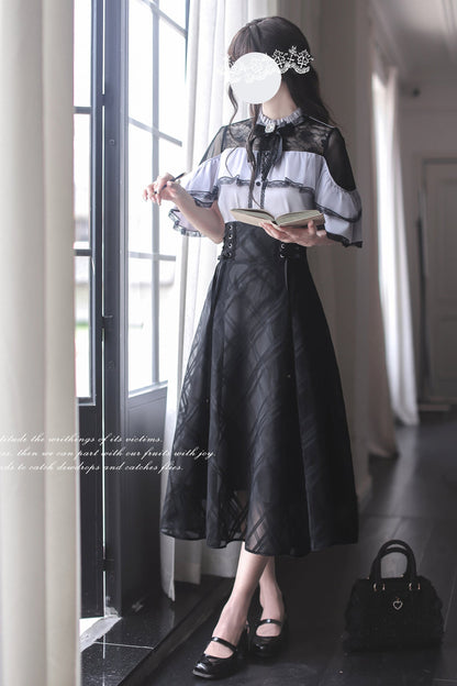 [reservations] Dark Top + Long Skirt + Ribbon