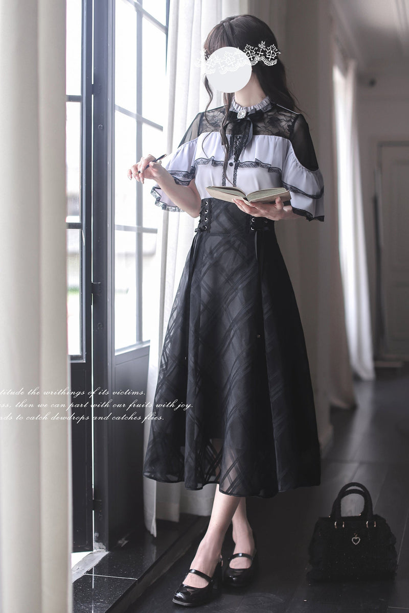 [reservations] Dark Top + Long Skirt + Ribbon