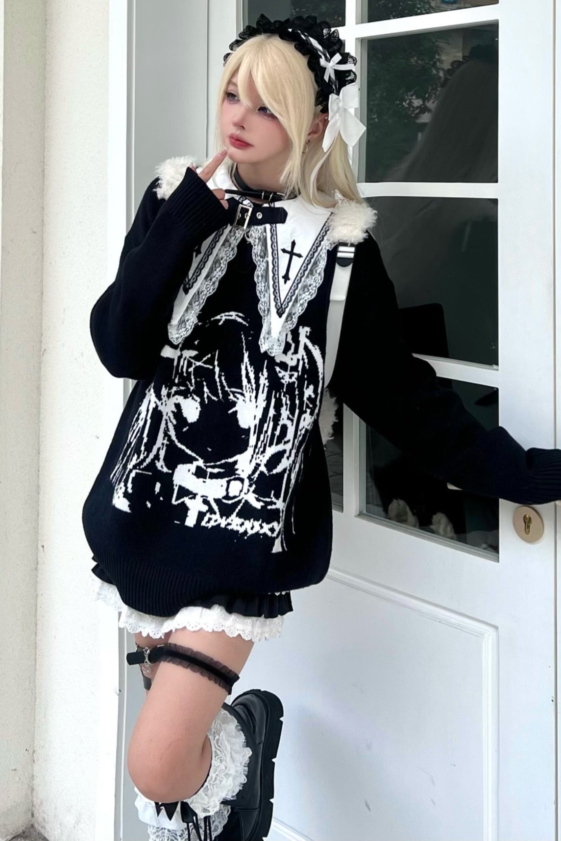 Basic Black Long Sleeve Sweater Set
