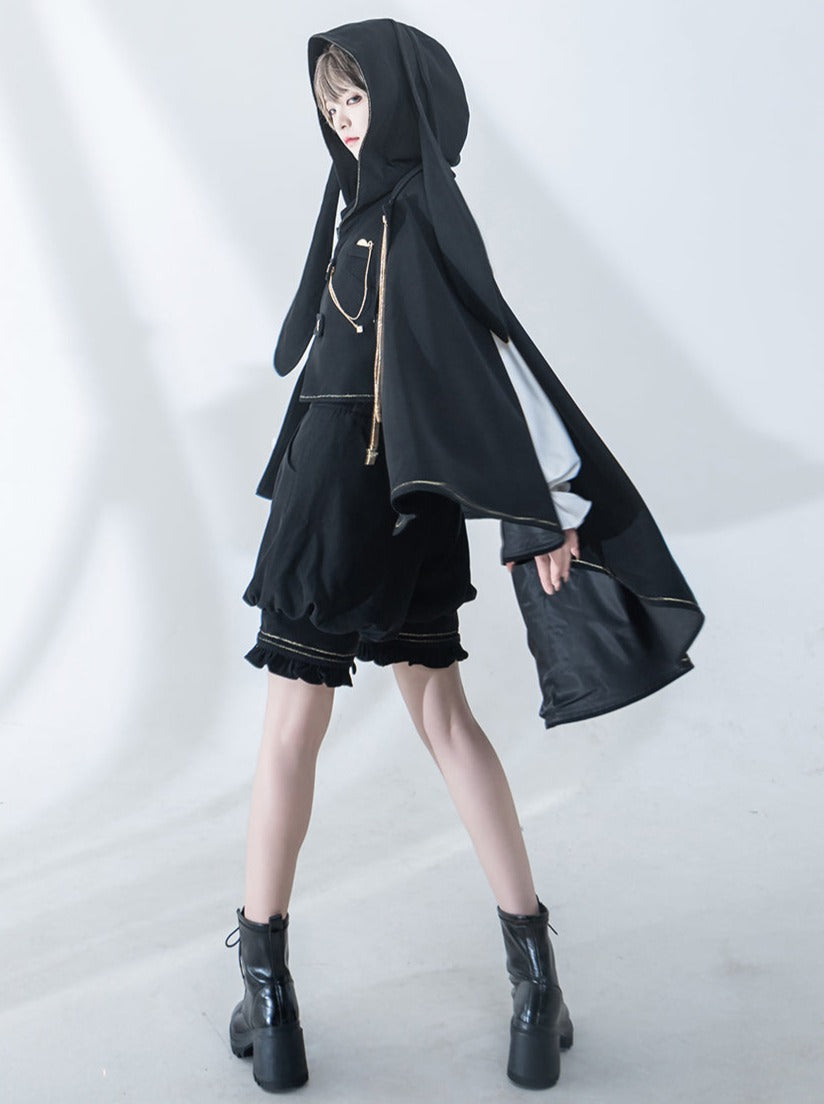 Dark Prince Hooded Cape + Rabbit Hooded Vest + Pumpkin Pants + Ruffle Shirt + Big Waist Ribbon [pre-order]
