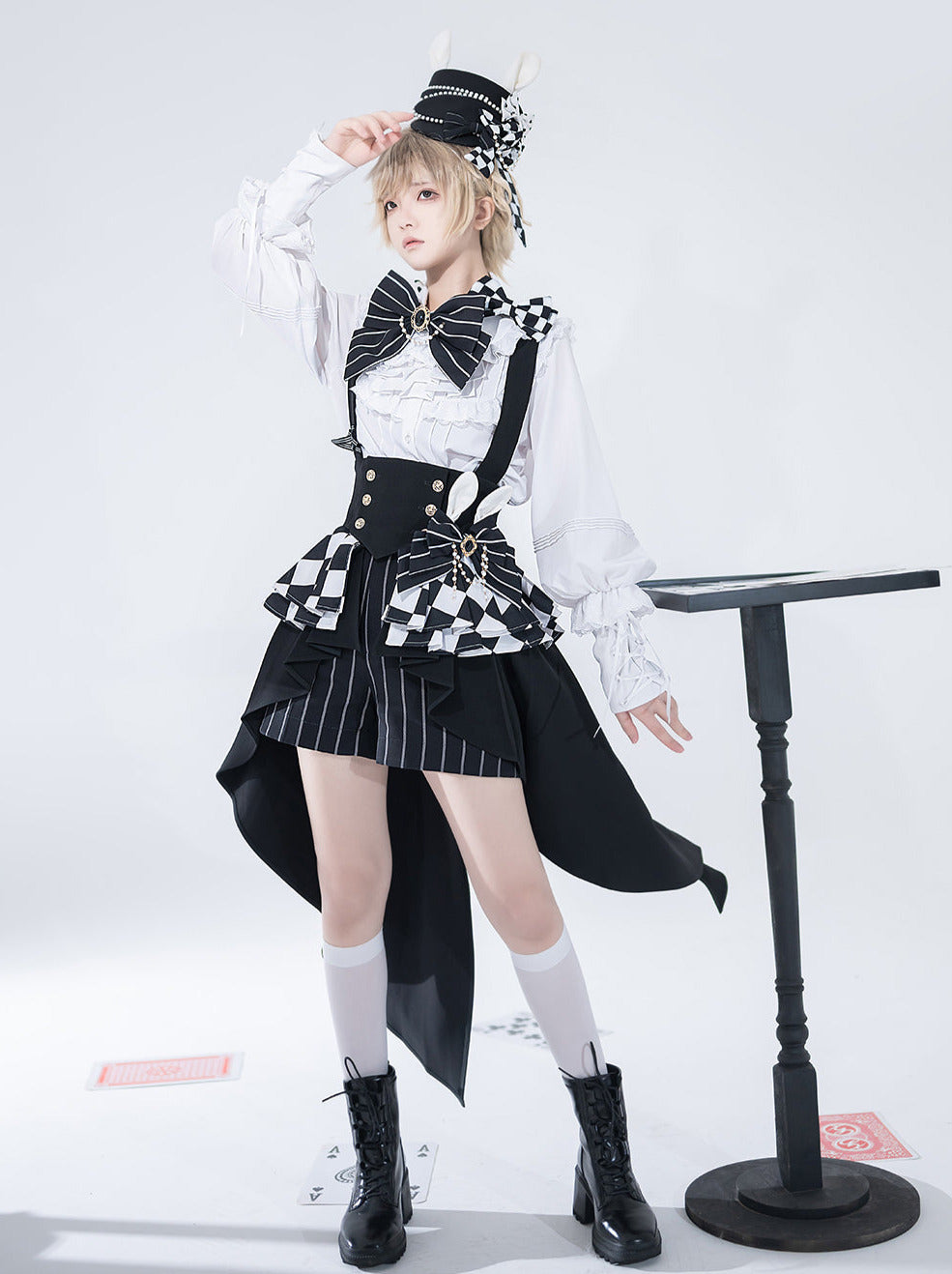 Rabbit Theatre Block Plaid Lolita Shirt Pants Waistband All Set [pre-order]