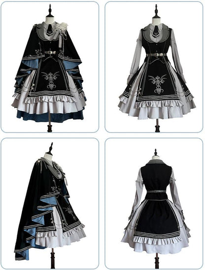 [reserved Product] Dark Knight Contract Blue Army Cloak Dress Suit