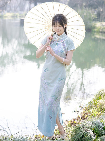 [pre-order] Full Front Print Cheongsam Dress