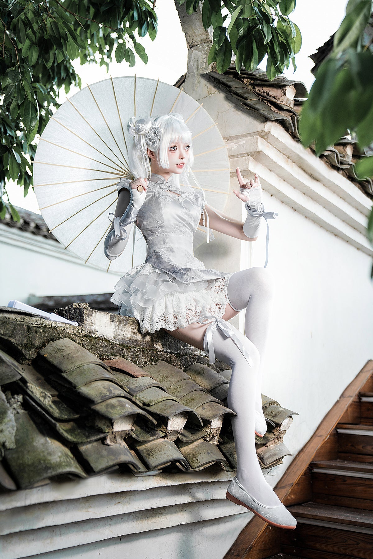 Silver Moon Lolita Apron Dress