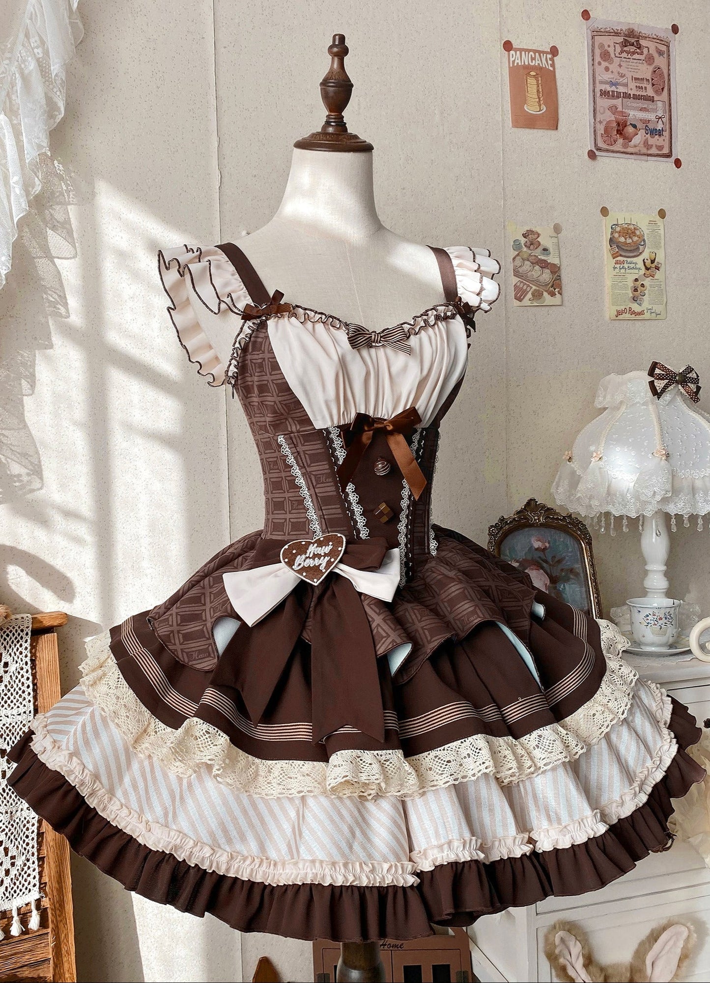 [pre-order] Mint Chocolate Lolita Tutu Sweet Dress + Ribbon Headband
