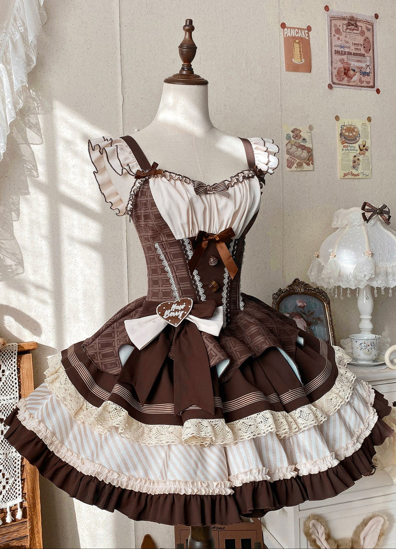 [pre-order] Mint Chocolate Lolita Tutu Sweet Dress + Ribbon Headband