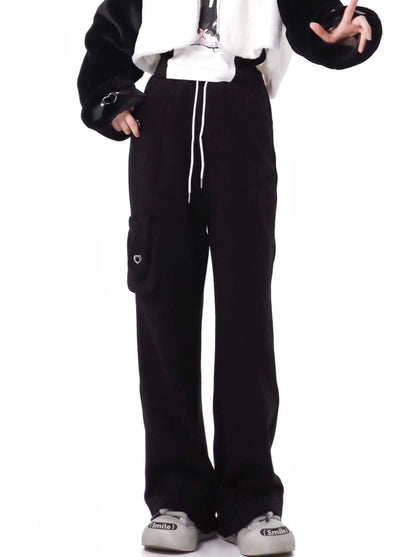 Rebel Sweet Heart Short Fur Jacket Design Top Pants Set