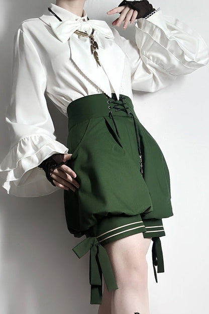 Bunny Ears Hoodie Vest + Shorts + Cape Feather Green Prince Cordage