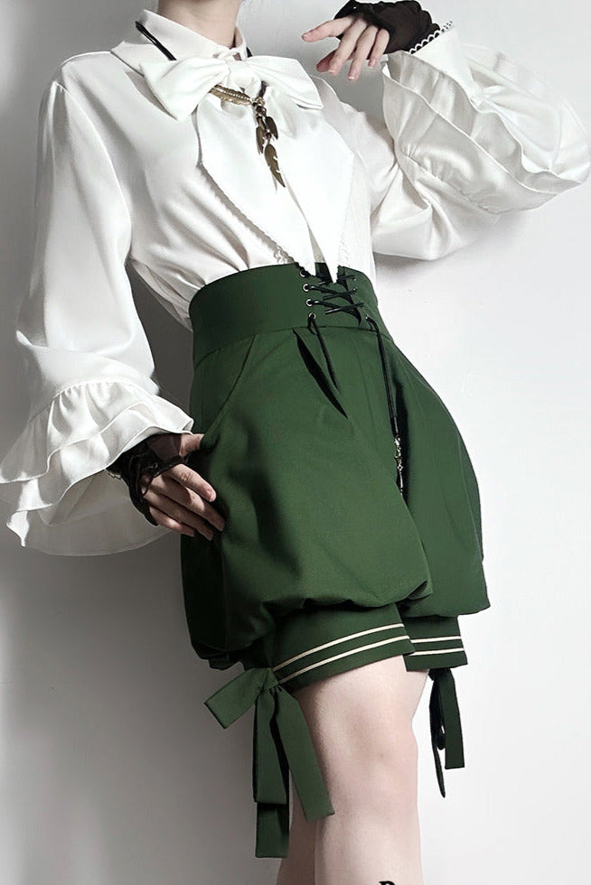 Bunny Ears Hoodie Vest + Shorts + Cape Feather Green Prince Cordage