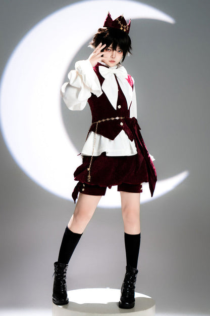 Hunting Rabbit Retro Red Bunny Ear Jacket + Vest + Shorts