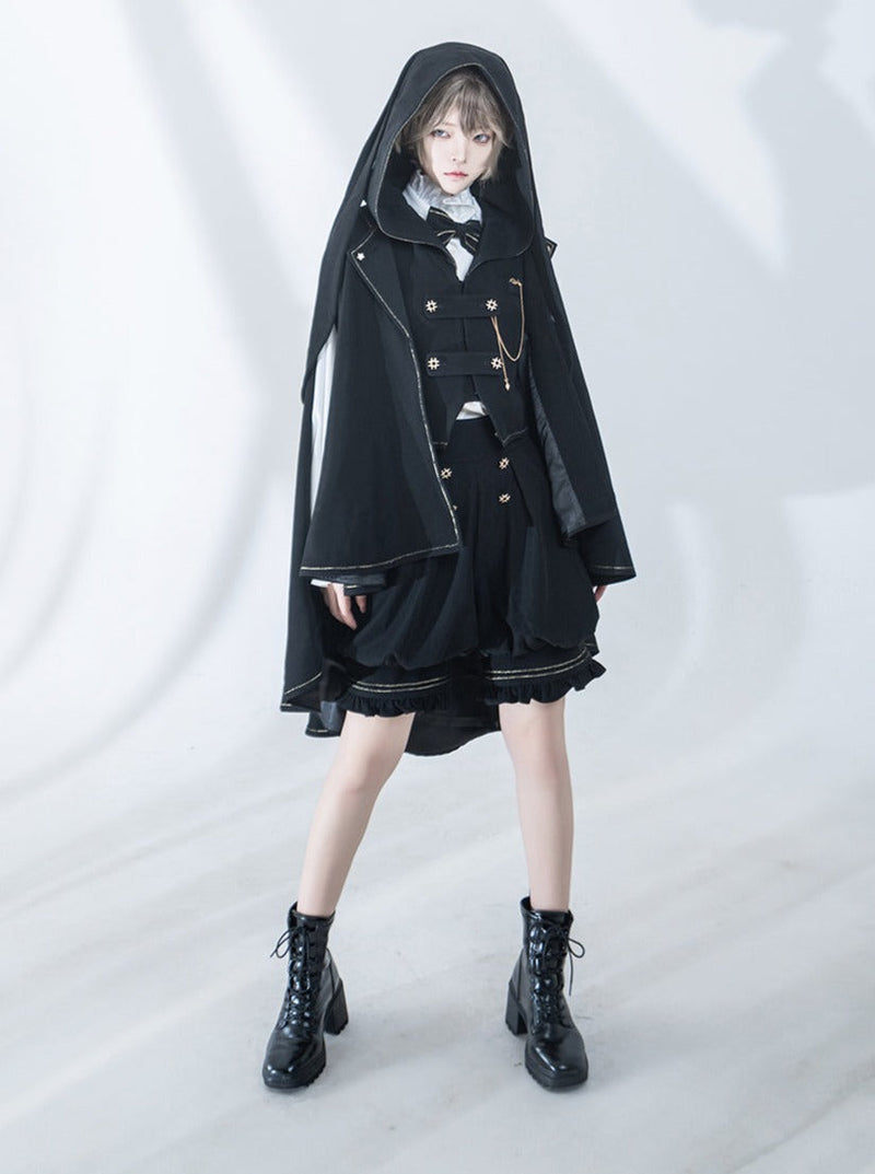 Dark Prince Hooded Cape + Rabbit Hooded Vest + Pumpkin Pants + Ruffle Shirt + Big Waist Ribbon [pre-order]