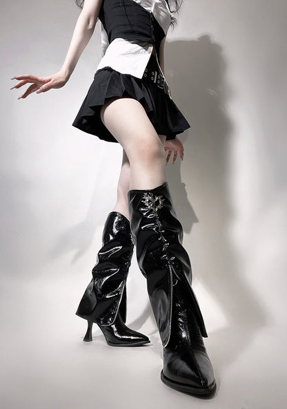 Retro Pointed Toe Stiletto Boots