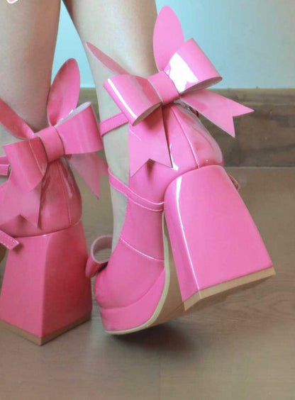 Bunny Ear Ribbon High Heels