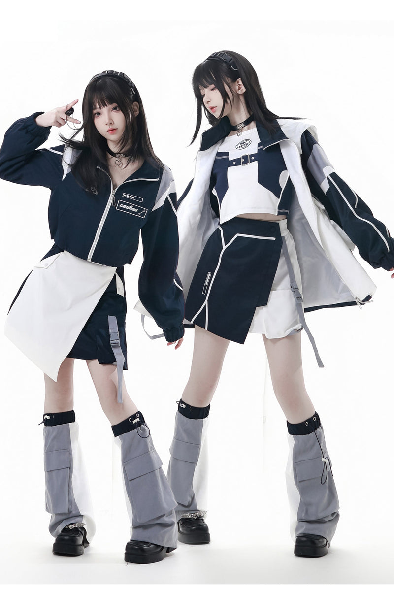 Subculture Cargo Short Coat + Jumper Skirt + Skirt + Leg Warmers
