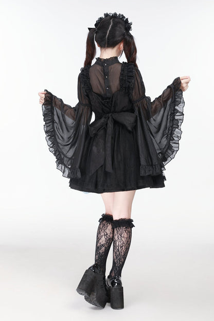 Jirai Bird Suspender Dress + Sheer Sleeve Top