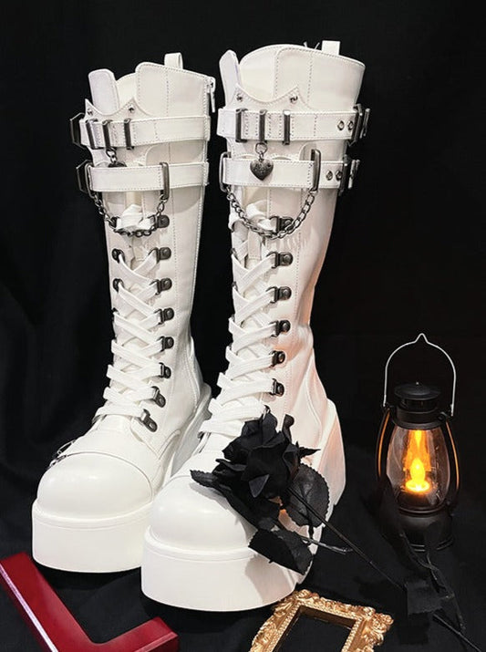 Spice Punk Style Gothic Platform Long Boots