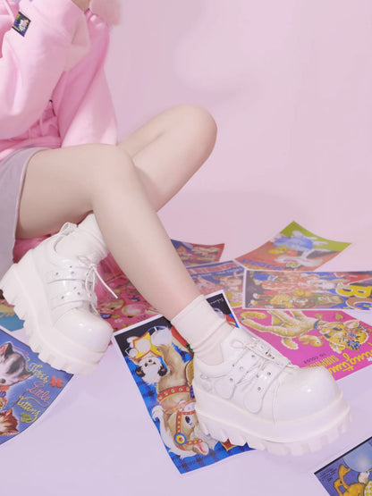 Punk Love Cross Macaron Subculture Platform Shoes