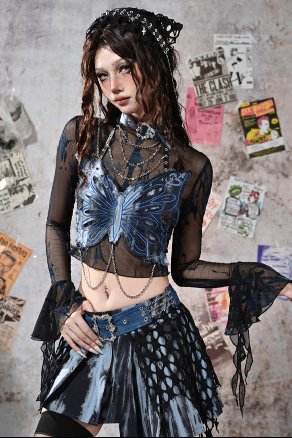 [pre-order] Virtual Sheer Top + Chain Butterfly Tube Top