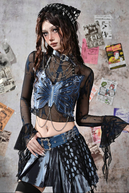 [pre-order] Virtual Sheer Top + Chain Butterfly Tube Top