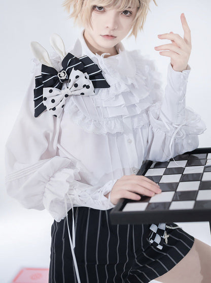 Rabbit Theatre Block Plaid Lolita Shirt Pants Waistband All Set [pre-order]