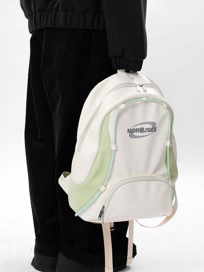 Piping Stitch Leather Pc Backpack
