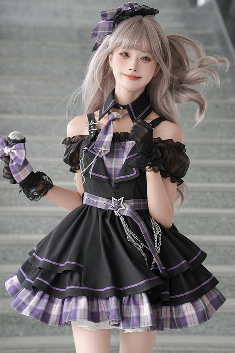 Dark Idol Plaid Lolita Dress + Leg Warmers