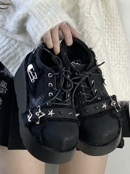 Denim Dark Platform Shoes