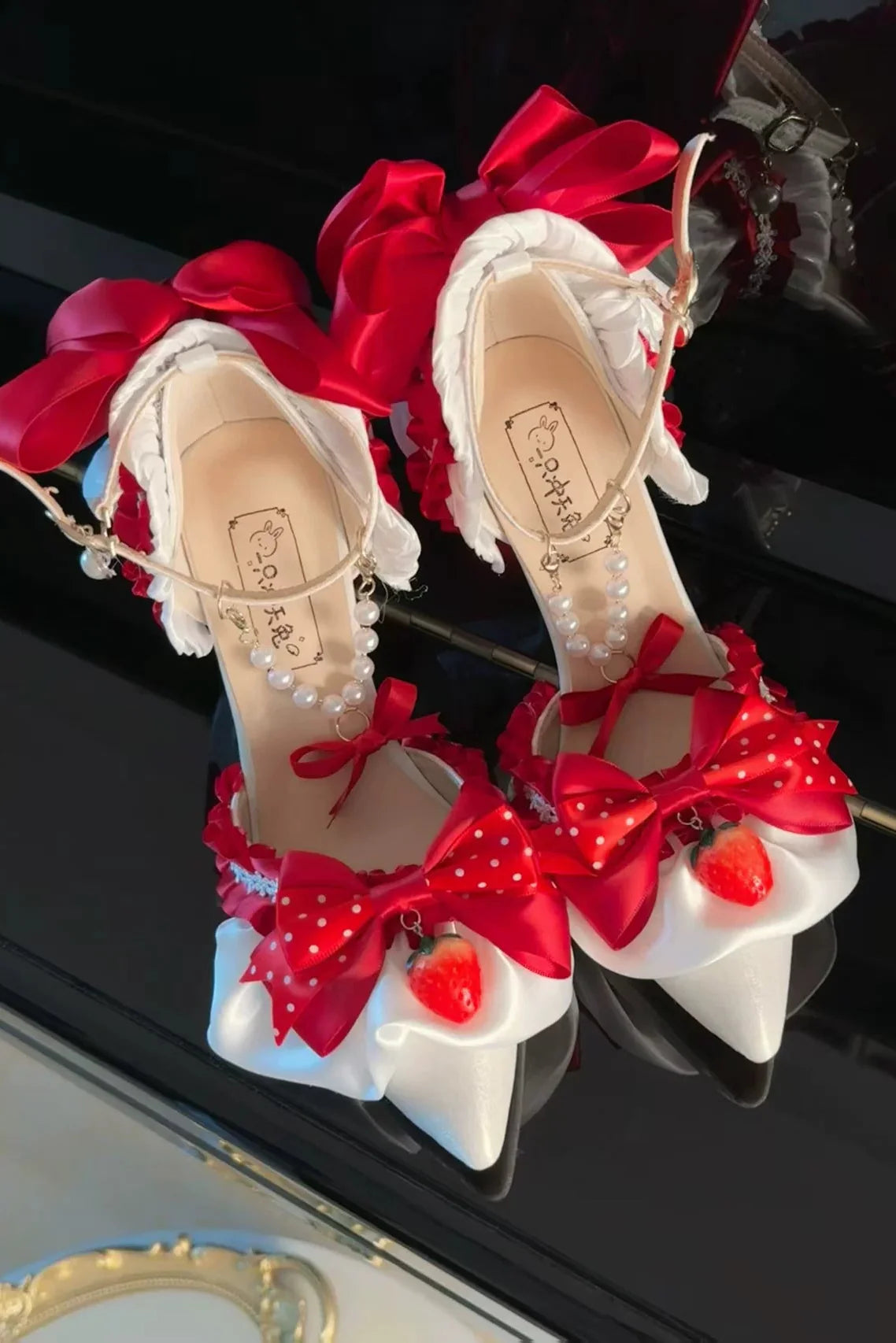 Ribbon Strawberry Cake Lolita Heels