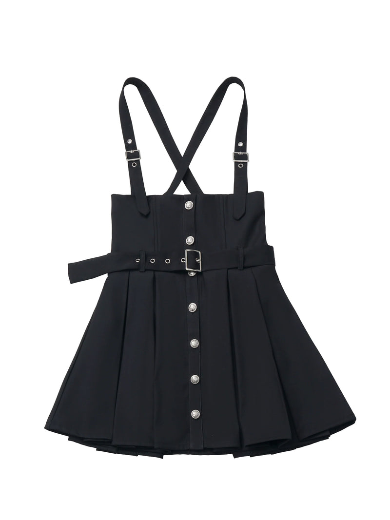 College Jacket + Suspender Skirt + Blouse + Tie