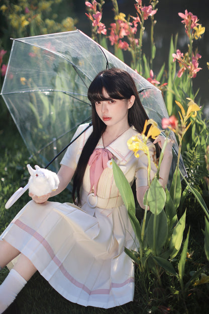 Milky Yellow Retro Jogakuin Dress